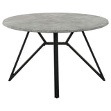Neil Concrete/Black Round Wood Top Dining Table by Coaster at Eve Furniture