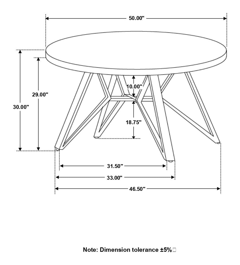 Neil Concrete/Black Round Wood Top Dining Table