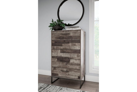 Neilsville Multi Gray Chest of Drawers by Ashley at Eve Furniture