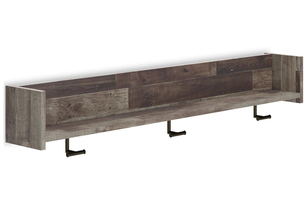Neilsville Multi Gray Wall Mounted Coat Rack with Shelf by Ashley at Eve Furniture