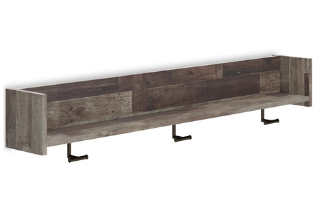 Neilsville Multi Gray Wall Mounted Coat Rack with Shelf by Ashley at Eve Furniture