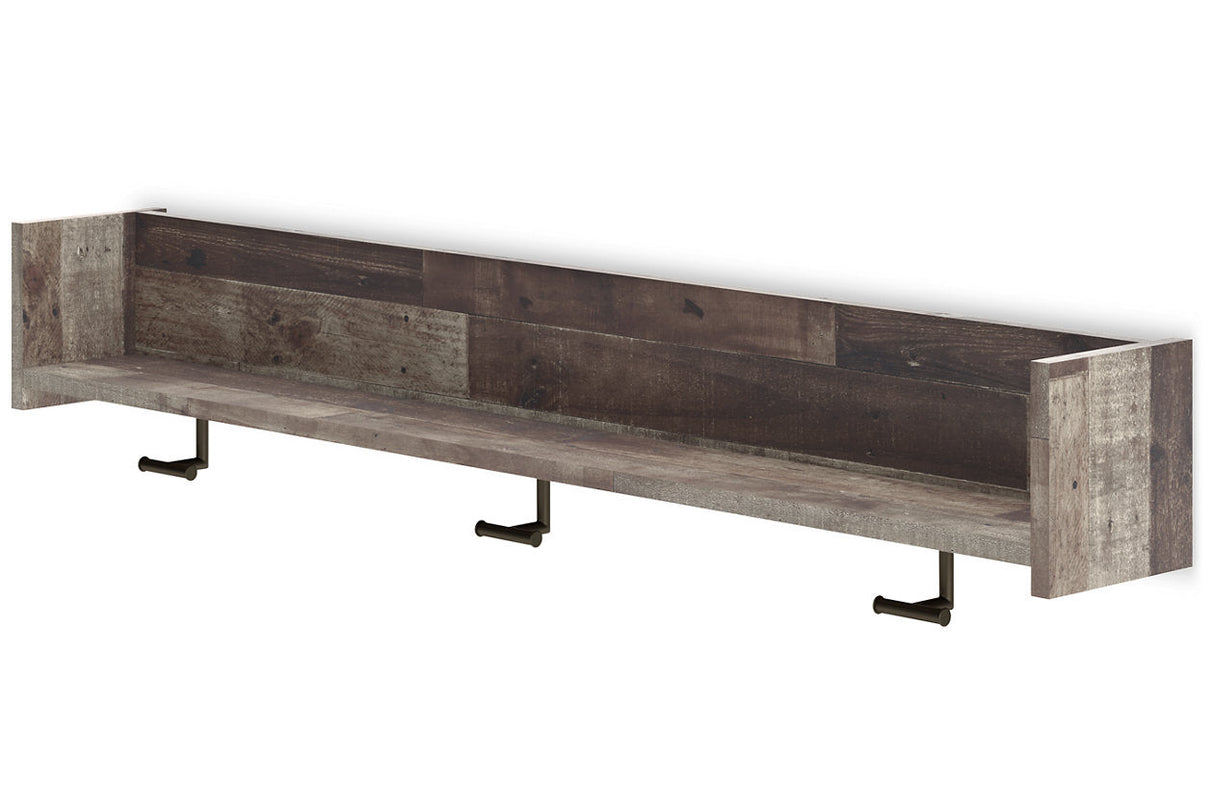 Neilsville Multi Gray Wall Mounted Coat Rack with Shelf by ASHLEY FURNITURE at Eve Furniture