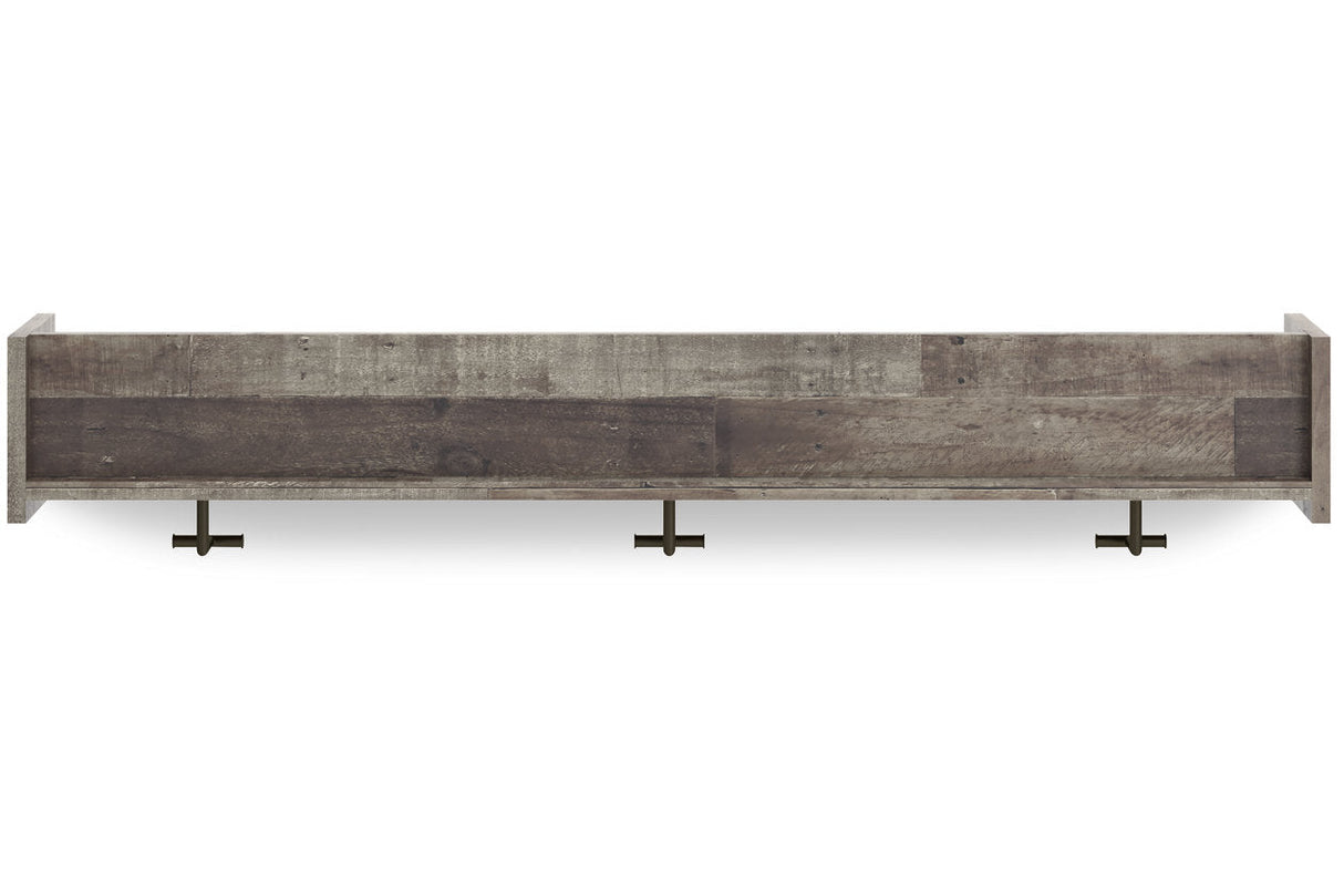 Neilsville Multi Gray Wall Mounted Coat Rack with Shelf by ASHLEY FURNITURE at Eve Furniture