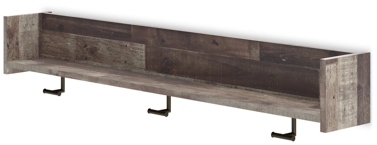 Neilsville Multi Gray Wall Mounted Coat Rack with Shelf by ASHLEY FURNITURE at Eve Furniture