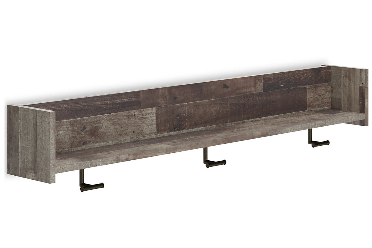 Neilsville Multi Gray Wall Mounted Coat Rack with Shelf by ASHLEY FURNITURE at Eve Furniture