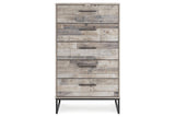 Neilsville Whitewash Chest of Drawers by Ashley at Eve Furniture
