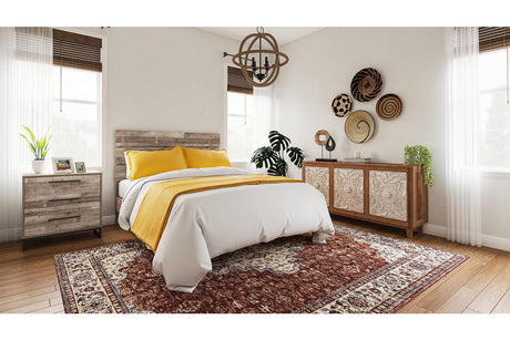 Neilsville Whitewash Queen Panel Platform Bed by Ashley at Eve Furniture