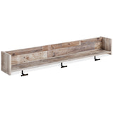 Neilsville Whitewash Wall Mounted Coat Rack with Shelf by Ashley at Eve Furniture