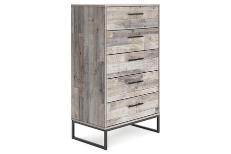 Neilsville Whitewash Chest of Drawers by Ashley at Eve Furniture