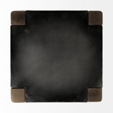 Nell 26" Seat Height Black Metal Seat & Foot Rest With Brown Wood Legs Stool by Mercana at Eve Furniture