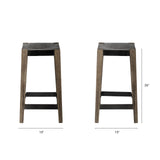 Nell 26" Seat Height Black Metal Seat & Foot Rest With Brown Wood Legs Stool by Mercana at Eve Furniture