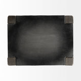 Nell 30" Seat Height Black Metal Seat & Foot Rest With Black Wood Legs Stool by Mercana at Eve Furniture