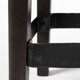 Nell 30" Seat Height Black Metal Seat & Foot Rest With Black Wood Legs Stool by Mercana at Eve Furniture