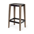 Nell 30" Seat Height Black Metal Seat & Foot Rest With Brown Wood Legs Stool by Mercana at Eve Furniture
