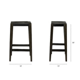 Nell Black Metal Seat & Foot Rest With Black Wood Legs Stool by Mercana at Eve Furniture