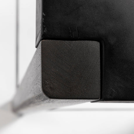Nell Black Metal Seat & Foot Rest With Black Wood Legs Stool by Mercana at Eve Furniture