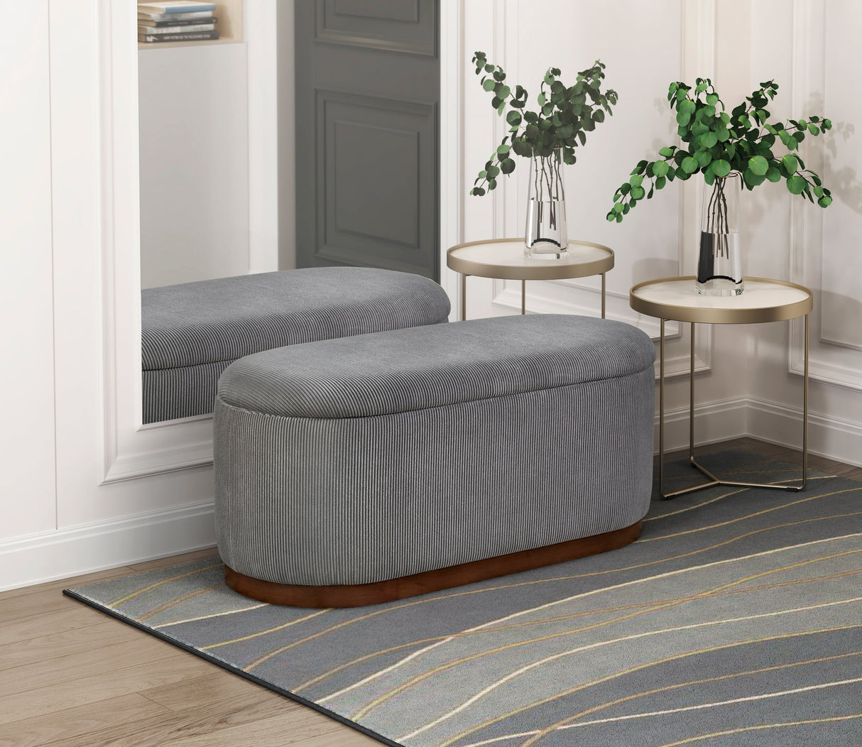 Nell Gray Lift-Top Storage Bench by Homelegance at Eve Furniture