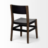 Nell I Black Iron Seat Solid Brown Wooden Base Dining Chair by Mercana at Eve Furniture