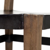 Nell I Black Iron Seat Solid Brown Wooden Base Dining Chair by Mercana at Eve Furniture