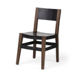 Nell I Black Iron Seat Solid Brown Wooden Base Dining Chair by Mercana at Eve Furniture