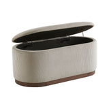 Nell Taupe Lift-Top Storage Bench by Homelegance at Eve Furniture