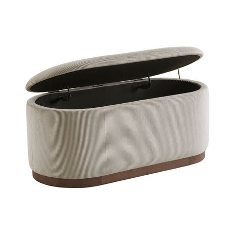Nell Taupe Lift-Top Storage Bench by Homelegance at Eve Furniture