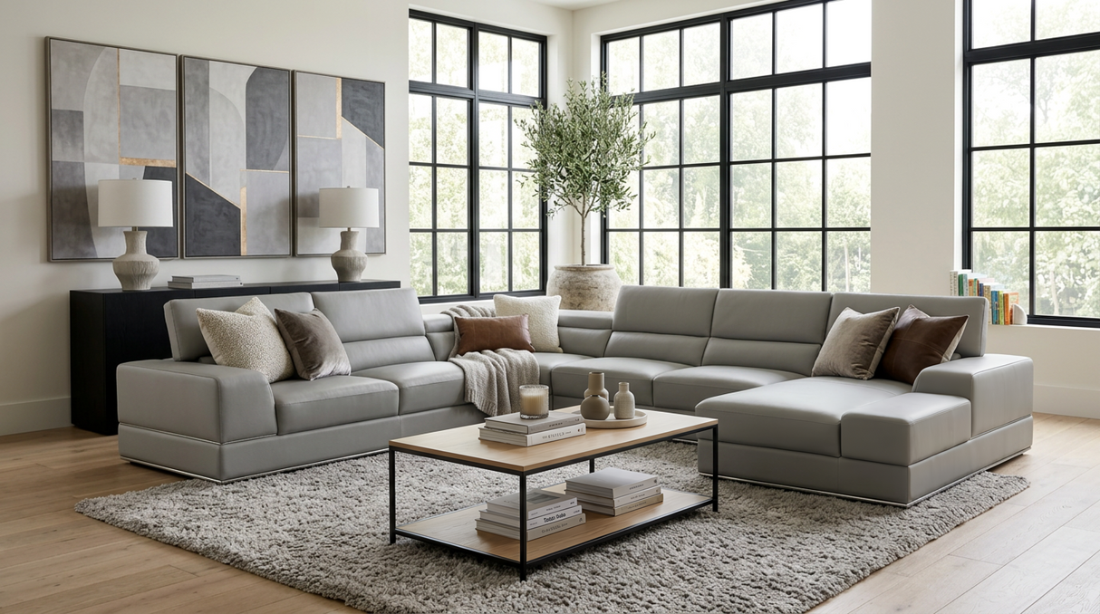 Nella Grey 4-Piece Sectional by New Era Innovations at Eve Furniture