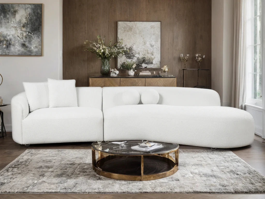 Mia Beige Fabric Sectional by Happy Homes at Eve Furniture