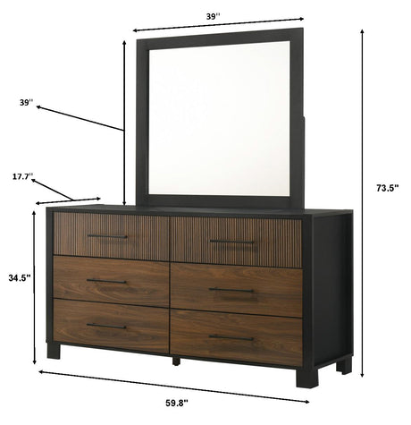 Nemy Brown/Black Dresser Top (Mirror Only) by Crown Mark at Eve Furniture