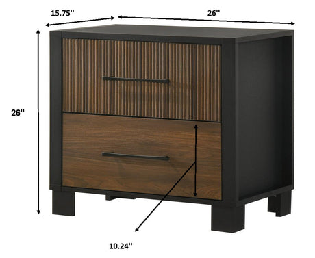 Nemy Brown/Black Nightstand by Crown Mark at Eve Furniture