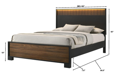 Nemy Brown/Black King Bed by Crown Mark at Eve Furniture