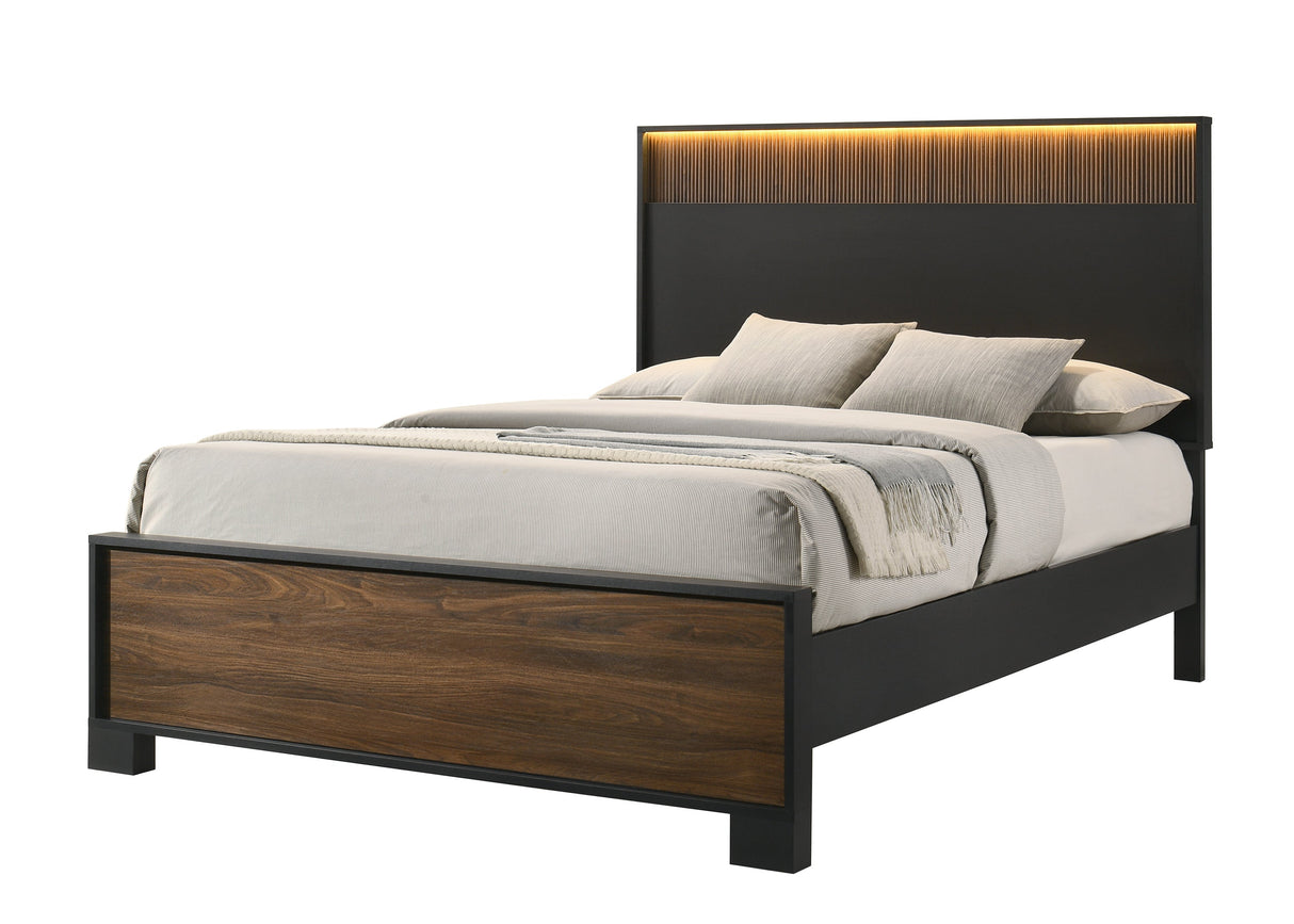 Nemy Brown/Black King Bed by Crown Mark at Eve Furniture