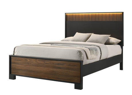 Nemy Brown/Black King Bed by Crown Mark at Eve Furniture