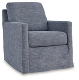 Nenana Next-Gen Nuvella Denim Swivel Glider Accent Chair