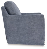 Nenana Next-Gen Nuvella Denim Swivel Glider Accent Chair