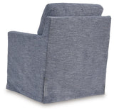 Nenana Next-Gen Nuvella Denim Swivel Glider Accent Chair by Ashley at Eve Furniture