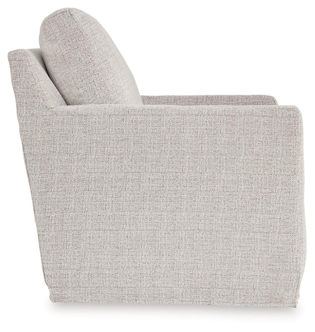 Nenana Next-Gen Nuvella Stone Swivel Glider Accent Chair by Ashley at Eve Furniture