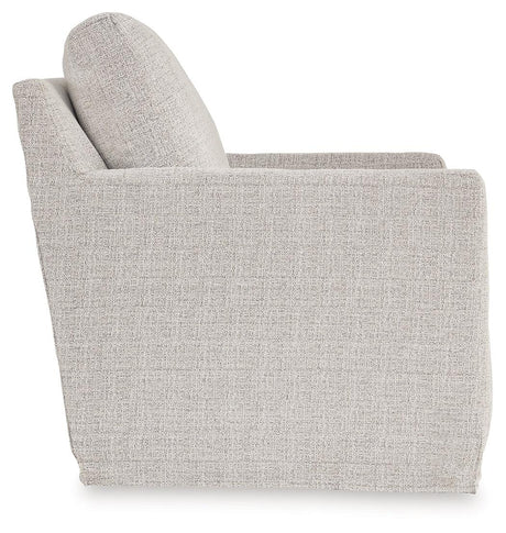 Nenana Next-Gen Nuvella Stone Swivel Glider Accent Chair by Ashley at Eve Furniture