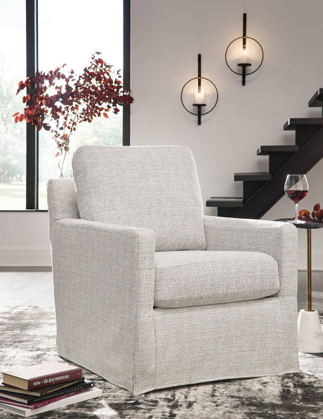 Nenana Next-Gen Nuvella Stone Swivel Glider Accent Chair by Ashley at Eve Furniture