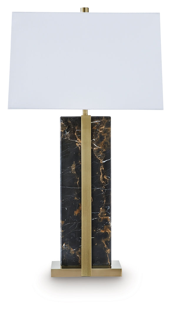 Neonish Black/Gold Finish Table Lamp by Ashley at Eve Furniture