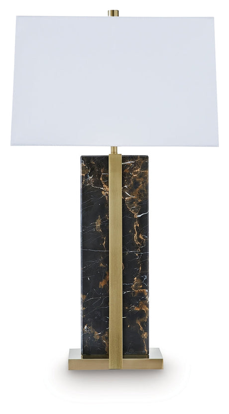 Neonish Black/Gold Finish Table Lamp by Ashley at Eve Furniture