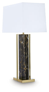 Neonish Black/Gold Finish Table Lamp by Ashley at Eve Furniture