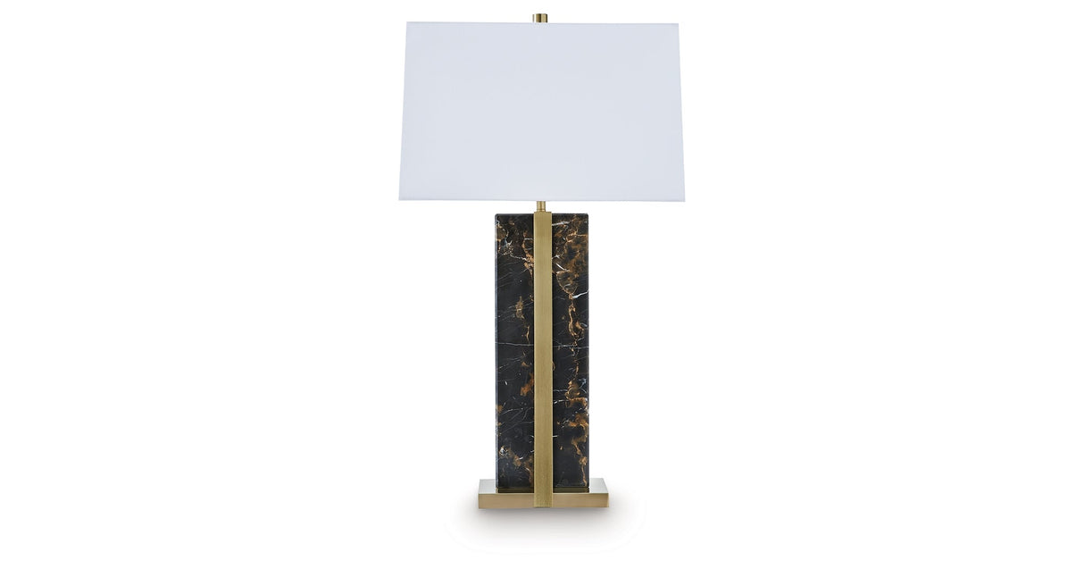 Neonish Black/Gold Finish Table Lamp by Ashley at Eve Furniture