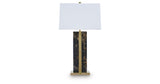 Neonish Black/Gold Finish Table Lamp by Ashley at Eve Furniture