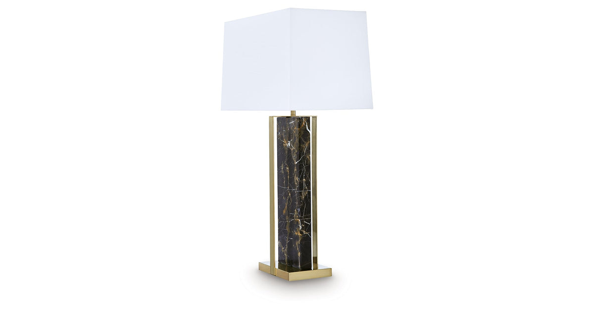 Neonish Black/Gold Finish Table Lamp by Ashley at Eve Furniture