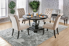 Nerissa Antique Black/Beige Round Table Only by Furniture of America at Eve Furniture