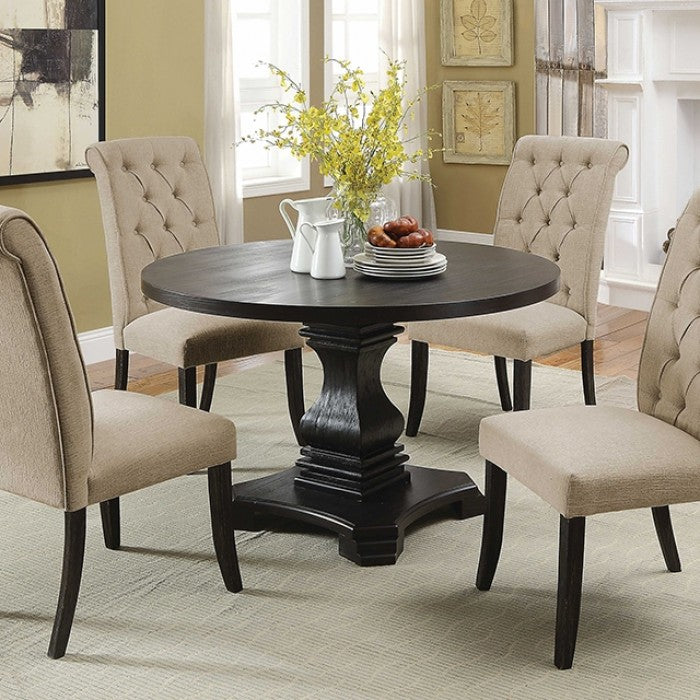 Nerissa Rustic/Antique Black/Beige 5-Piece Dining Room Set