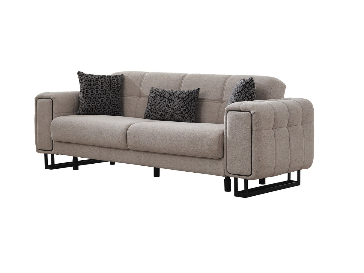 Nero 3-pieces (Sofa & Loveseat & Chair) Livingroom Set in Light Grey by Furnia at Eve Furniture