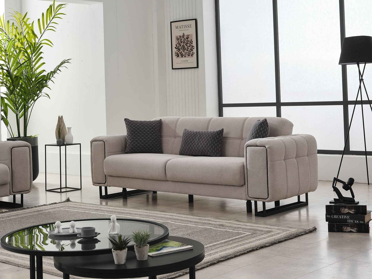Nero 3-pieces (Sofa & Loveseat & Chair) Livingroom Set in Light Grey