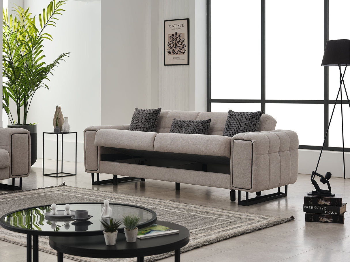 Nero 3-pieces (Sofa & Loveseat & Chair) Livingroom Set in Light Grey by Furnia at Eve Furniture